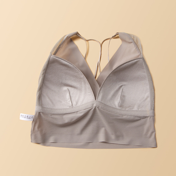 Selyem keresztezett hátsó melltartó, francia háromszög kosárral, 100% Mulberry selyem, vékony formázó kosár