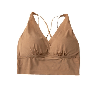 Selyem keresztezett hátsó melltartó, francia háromszög kosárral, 100% Mulberry selyem, vékony formázó kosár