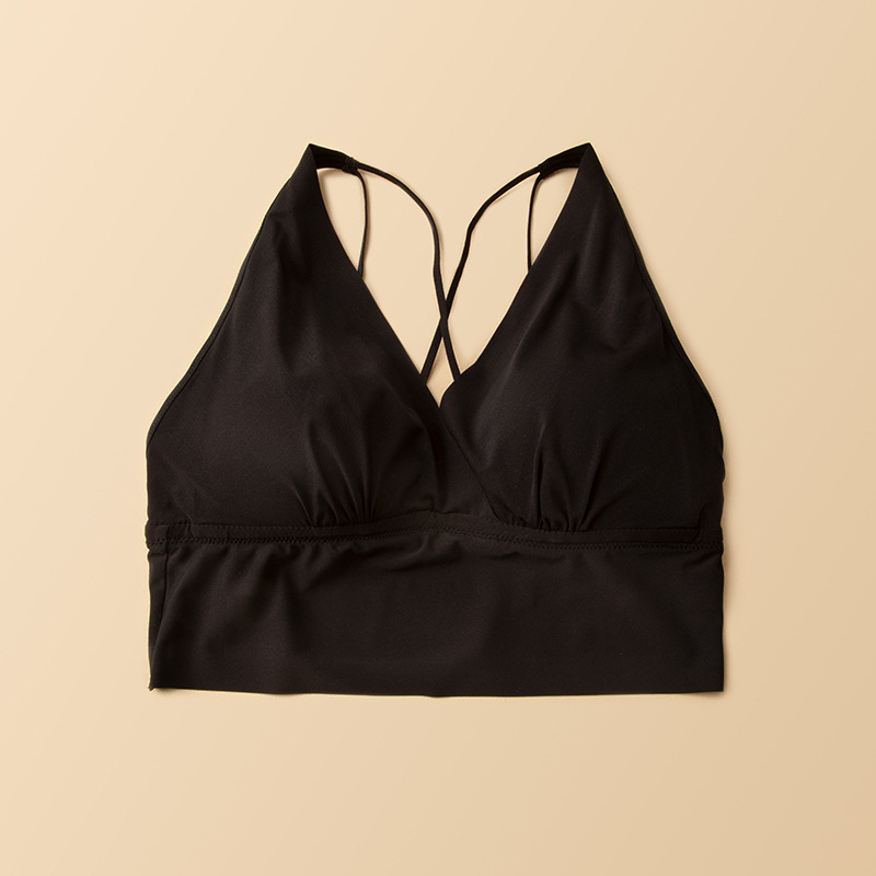 Selyem keresztezett hátsó melltartó, francia háromszög kosárral, 100% Mulberry selyem, vékony formázó kosár