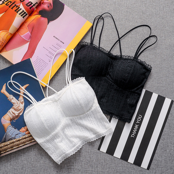 Čipkasti tube top s izrezom na leđa i umetkom za grudi – Puna šalica, Ultra-tanki kalupi, Duzina trbuha