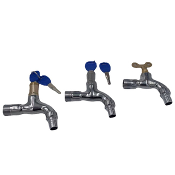 Vonkajší uzamykateľný vodovodný kohút so keramickým jadrom ventilu – montáž do steny, materiál: zinková zliatina a meď, prevádzková teplota 0-80°C