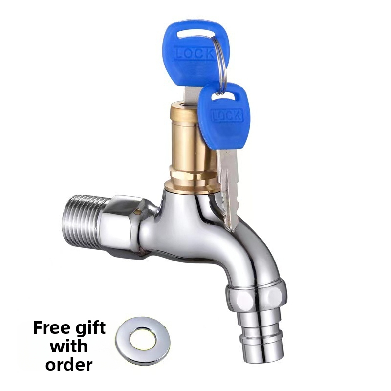 Vonkajší uzamykateľný vodovodný kohút so keramickým jadrom ventilu – montáž do steny, materiál: zinková zliatina a meď, prevádzková teplota 0-80°C