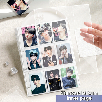 Vastagított kártyaalbum kilenc mezős belső oldalakkal képeslapok és jegyek tárolására