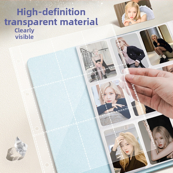 Vastagított kártyaalbum kilenc mezős belső oldalakkal képeslapok és jegyek tárolására