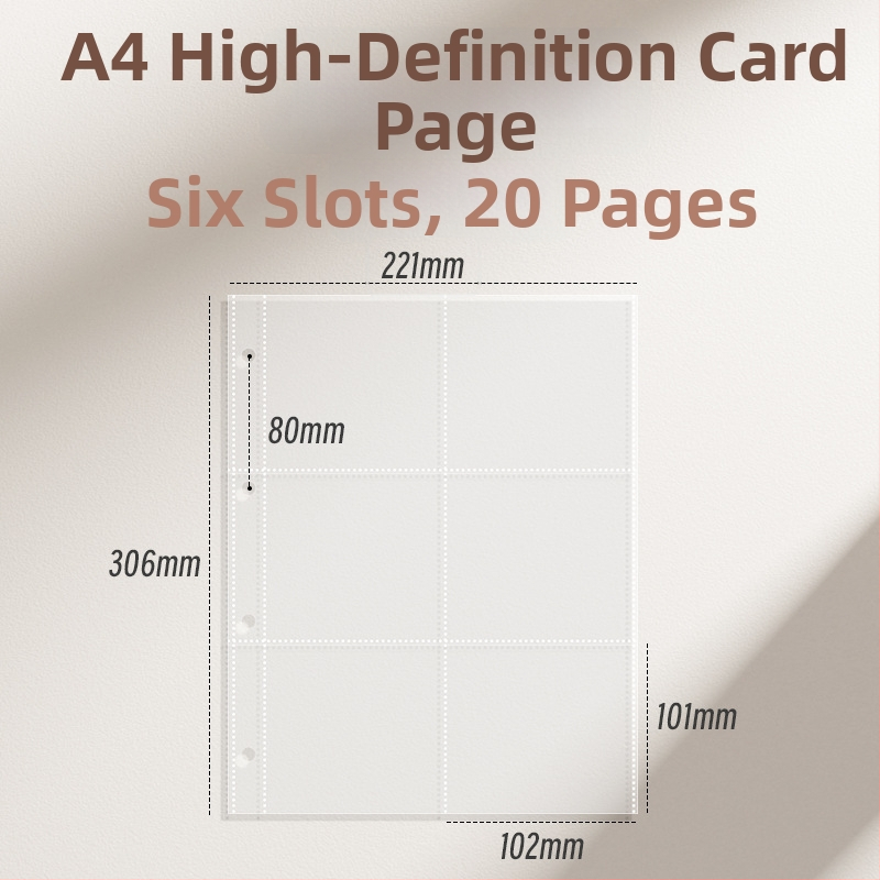 Vastagított kártyaalbum kilenc mezős belső oldalakkal képeslapok és jegyek tárolására