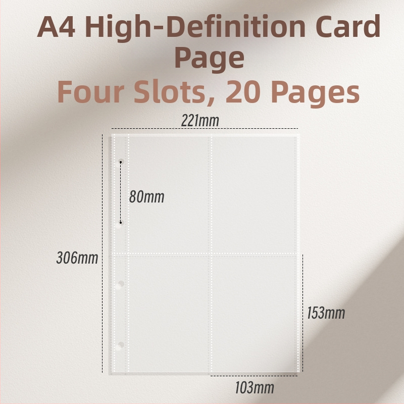 Vastagított kártyaalbum kilenc mezős belső oldalakkal képeslapok és jegyek tárolására