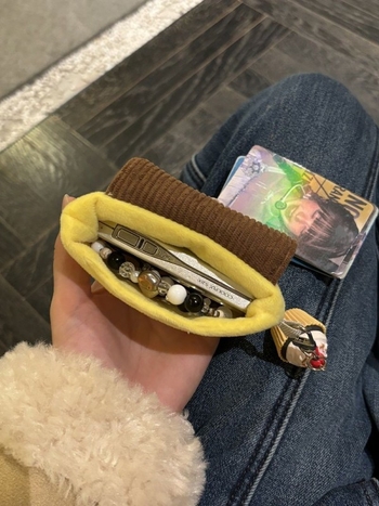 Corduroy organizator torbica za kartice i novčanik s Cartoon uzorkom, džep za slušalice, 1-slojna preklopna novčana torbica, podstava od poliestera, prozračna i sklopiva