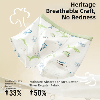 Boxeri pentru copii cu protecție antibacteriană, talie medie, compoziția țesutului: bumbac 45.1%, vâscoză 34.8%, modal 15.2%, spandex 4.9%, pentru copii 3–8 ani