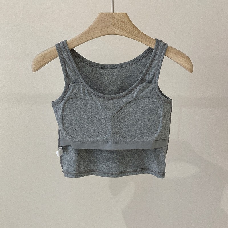 Najlon top s wrapom za prsa, 3/4 košarice, tanko oblikovane čašice, prozračan, bezšivne, vest stil, trbuh duljina