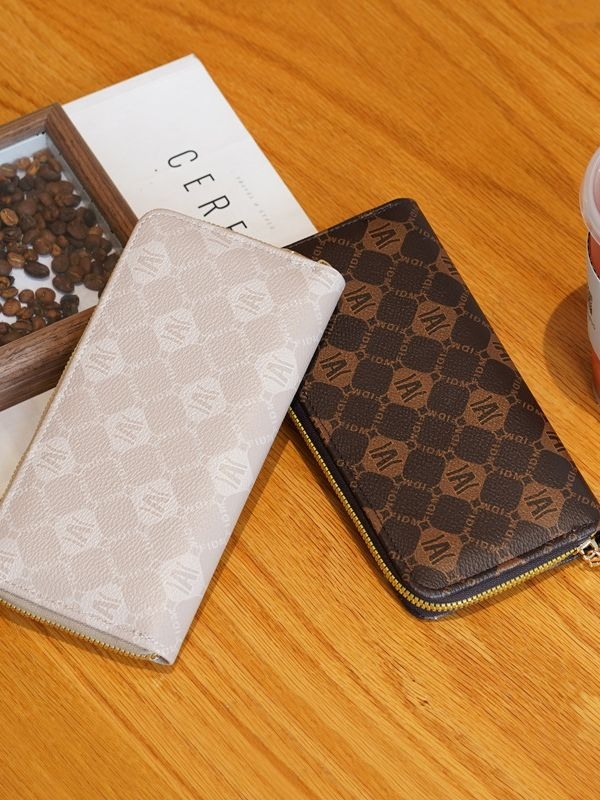 Portofel pentru carduri de damă din PVC, model cu un singur pli, imprimeu cu litere, brand Orange bean, căptușeală din poliester