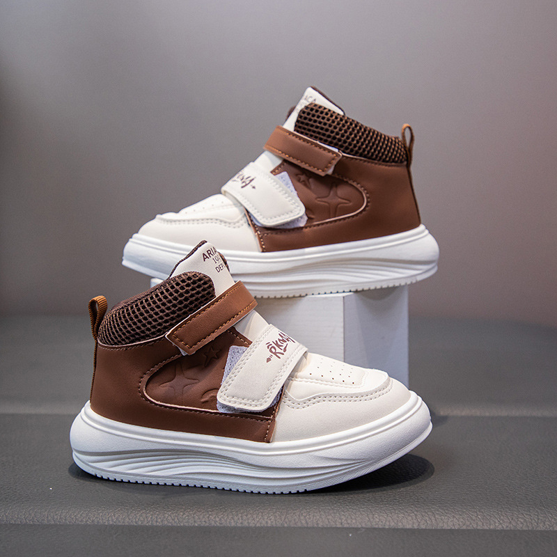 Gyerek őszi futócipő: PU felsőrész, Velcro zárás, gumi talp, uniszex