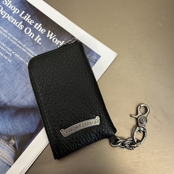 Мини портфейл с джоб за карти и монети – Естествена кожа, първи слой телешка кожа, Унисекс, Минималистичен тих лукс, Подплата от памук