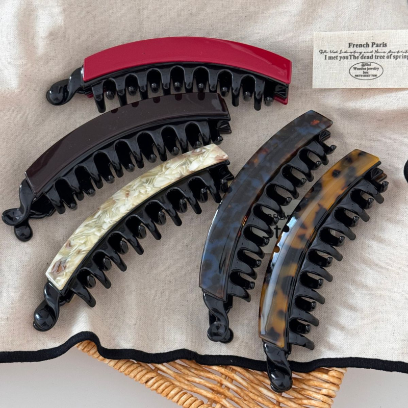 Han Shiya banana klipsa za kosu - ručna izrada, korejski stil, miješani materijali, ženski dodatak za glavu