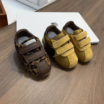 Leopard mintás sportcipők 1-3 éveseknek, puha talp, Velcro-zár, lélegző, vízálló