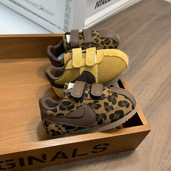 Leopard mintás sportcipők 1-3 éveseknek, puha talp, Velcro-zár, lélegző, vízálló