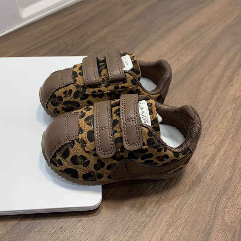 Leopard mintás sportcipők 1-3 éveseknek, puha talp, Velcro-zár, lélegző, vízálló