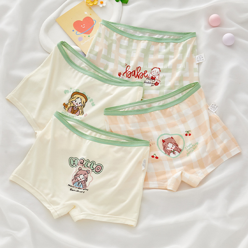 Boxerice za djevojčice od modalnog, 95% modal, pojas bez kostiju šavova, ljeto 2025, za djecu 3–8 godina (100–140 cm)