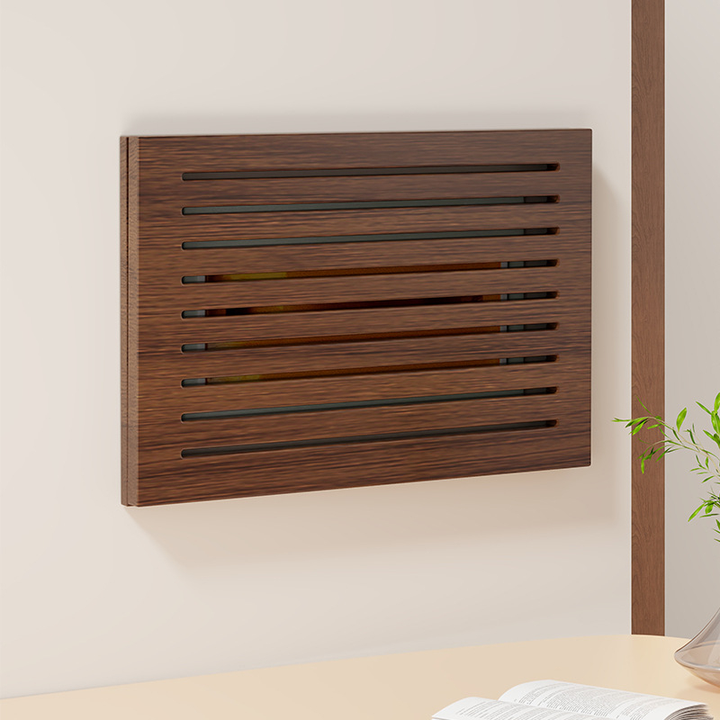 Ξύλινο κάλυμμα για πίνακα χαμηλής τάσης σε ξύλινο πλαίσιο, χωρίς διάτρηση, διακοσμητικό πάνελ για μετρητή και καλώδια δικτύου, μοντέρνο μινιμαλιστικό σχέδιο για ανάρτηση