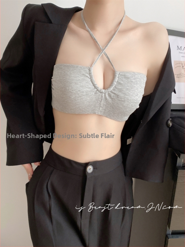 Bešavno žensko halter donje rublje s otvorenim leđima u U obliku, 3/4 košarice, odvojive halter trake, podstava od spandexa 30–50%.