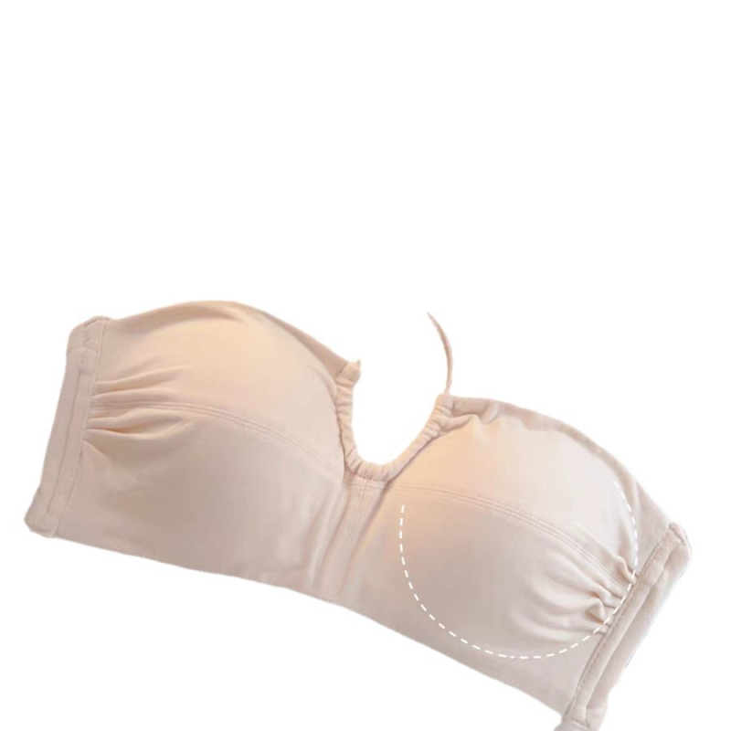 Bešavno žensko halter donje rublje s otvorenim leđima u U obliku, 3/4 košarice, odvojive halter trake, podstava od spandexa 30–50%.