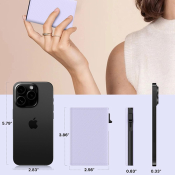 Novčanik s pop-up aluminijskim kućištem, 3 preklopa, RFID zaštita, sintetička koža, PU podstava