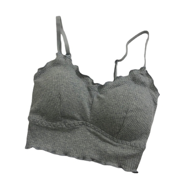 Pamukasti bez naramenica crop top s ugrađenom jastučićem za grudi, krati crop top s lijepim leđima i volanima