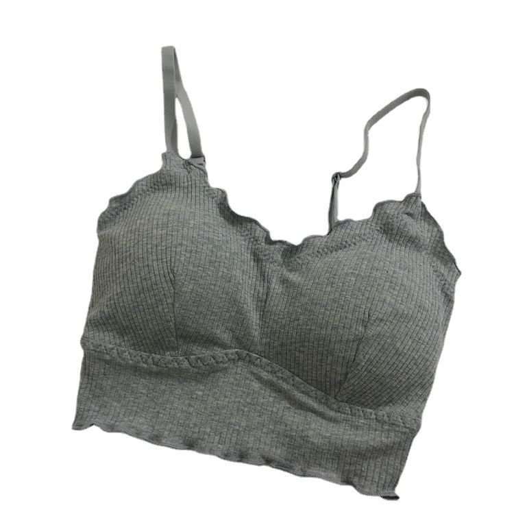 Pamukasti bez naramenica crop top s ugrađenom jastučićem za grudi, krati crop top s lijepim leđima i volanima