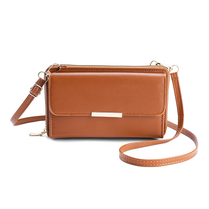 TEAYY Ženska crossbody torbica za mobitel, velika kapaciteta, PU koža, jednobojna boja, više pretinaca za kartice, podstava od sintetičke kože