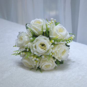 Buchet de trandafiri din mătase pentru fotografii de nuntă – trandafiri artificiali, varietate: Trandafir, Meșteșug: Altul, Brand: Good Luck