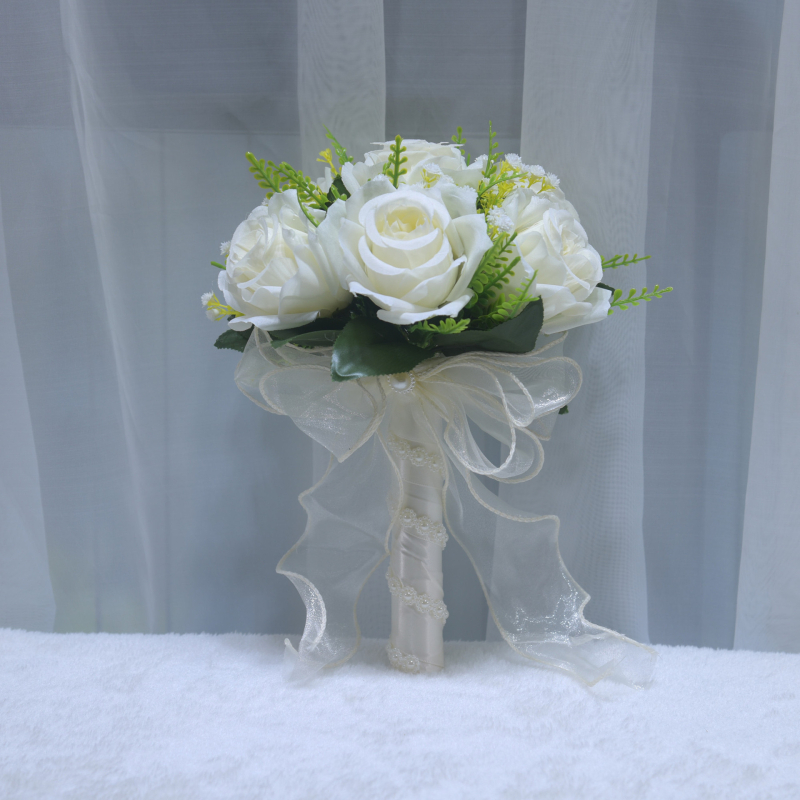 Buchet de trandafiri din mătase pentru fotografii de nuntă – trandafiri artificiali, varietate: Trandafir, Meșteșug: Altul, Brand: Good Luck