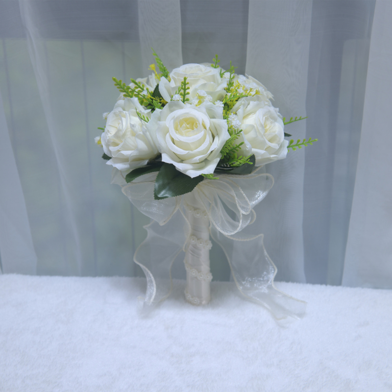 Buchet de trandafiri din mătase pentru fotografii de nuntă – trandafiri artificiali, varietate: Trandafir, Meșteșug: Altul, Brand: Good Luck