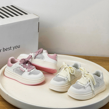 Pantofi sport pentru copii, slip-on din plasă respirabilă, închidere Velcro, branță PU, talpă din cauciuc antiaderentă, casual unisex