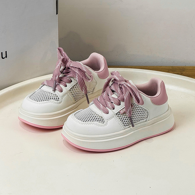 Pantofi sport pentru copii, slip-on din plasă respirabilă, închidere Velcro, branță PU, talpă din cauciuc antiaderentă, casual unisex