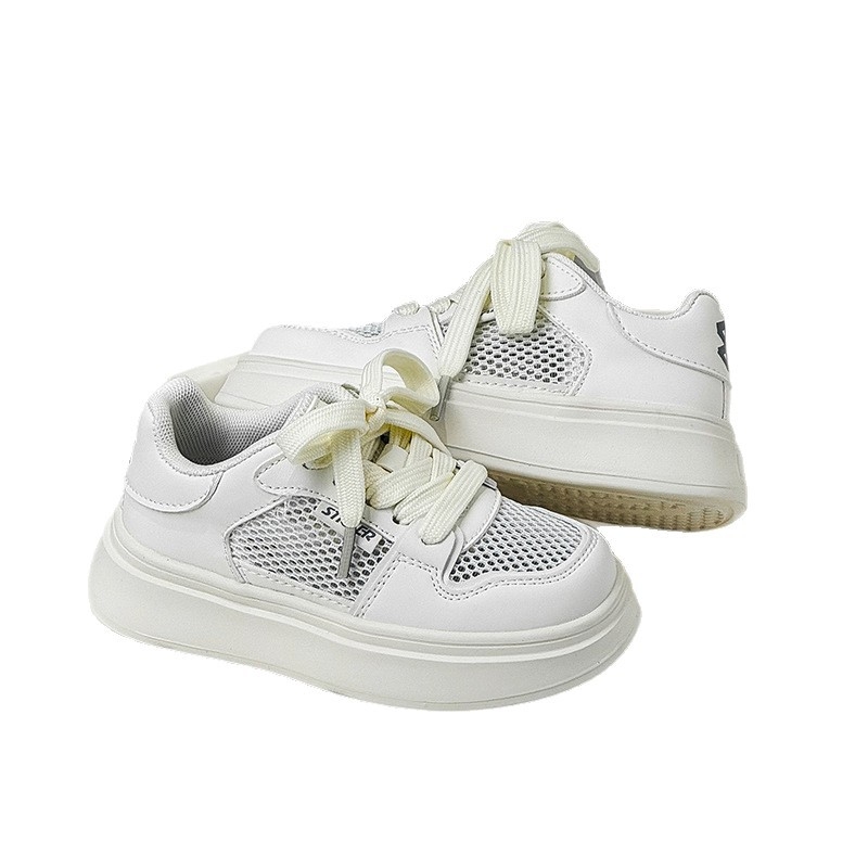 Pantofi sport pentru copii, slip-on din plasă respirabilă, închidere Velcro, branță PU, talpă din cauciuc antiaderentă, casual unisex