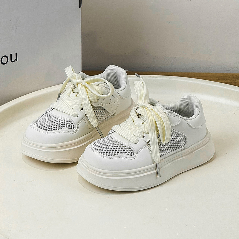 Pantofi sport pentru copii, slip-on din plasă respirabilă, închidere Velcro, branță PU, talpă din cauciuc antiaderentă, casual unisex