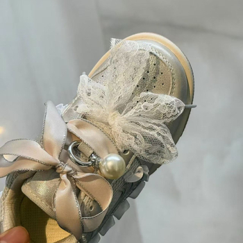 Adidași casual pentru copii cu Velcro, funda cu perle, talpă groasă din cauciuc, antiderapant, primăvară 2026