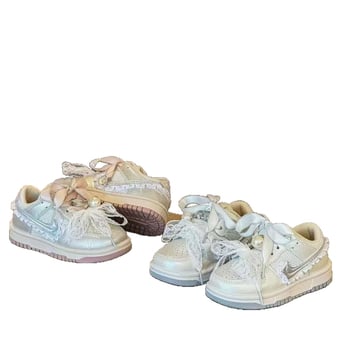 Adidași casual pentru copii cu Velcro, funda cu perle, talpă groasă din cauciuc, antiderapant, primăvară 2026