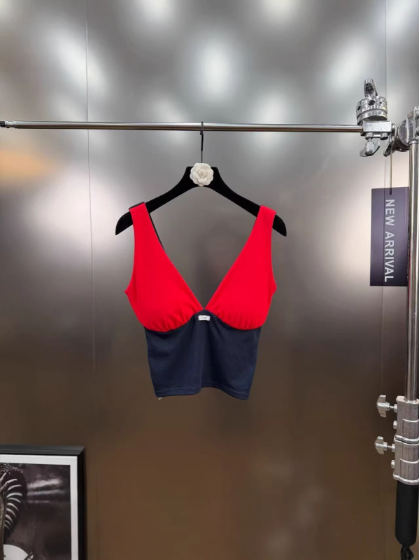 Top bustier cu decolteu în V dublu, spate deschis, pernă pentru sân, lungime ultra scurtă