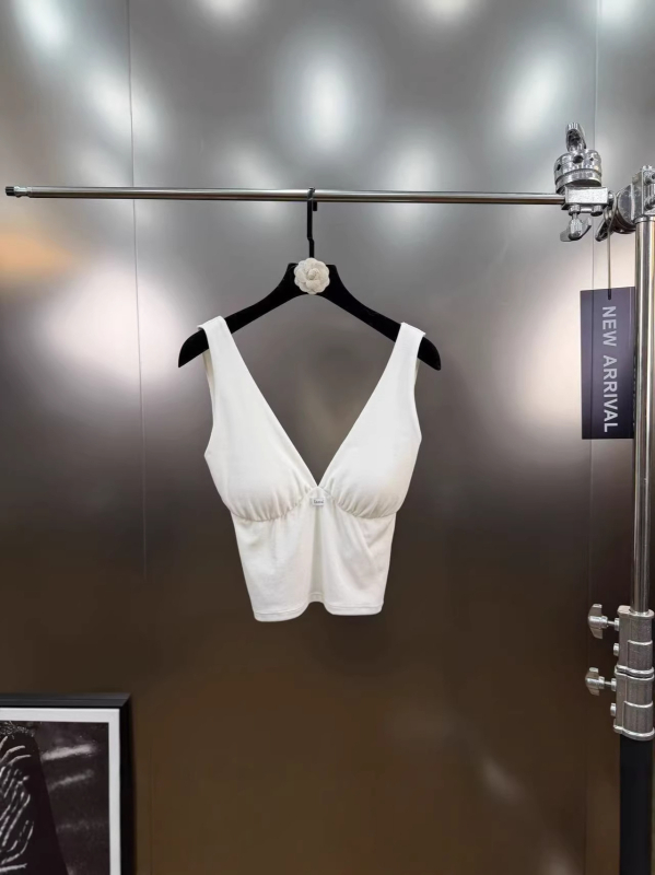 Top bustier cu decolteu în V dublu, spate deschis, pernă pentru sân, lungime ultra scurtă