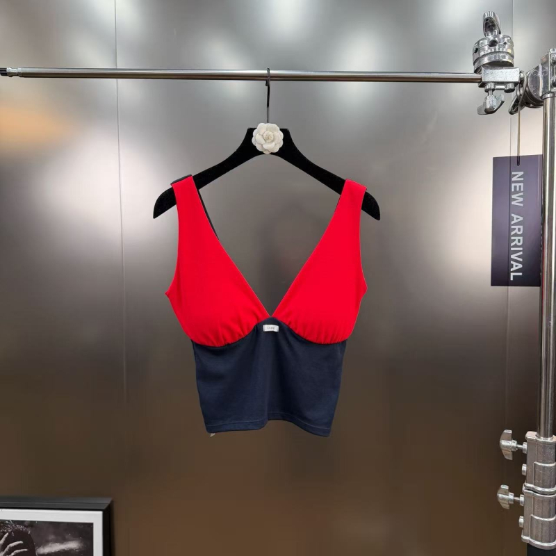 Top bustier cu decolteu în V dublu, spate deschis, pernă pentru sân, lungime ultra scurtă