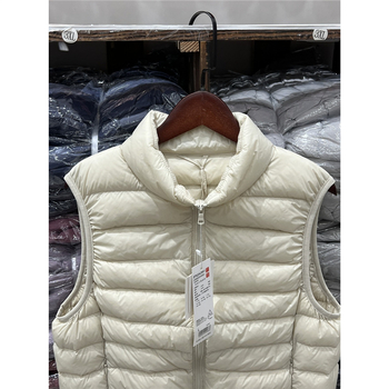 Youjia γυναικείο ελαφρύ γιλέκο με πούπουλα πάπιας, κοντό ύφος, εξωτερικό ύφασμα νάιλον, 86–90% πούπουλο πάπιας, στενή γραμμή, χειμώνας 2025