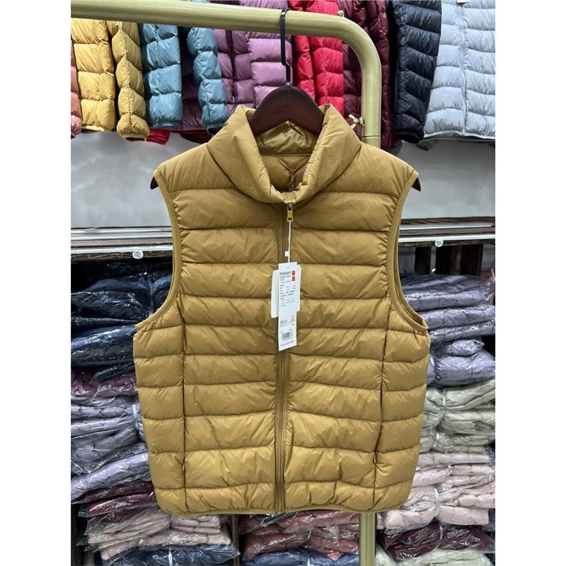 Youjia γυναικείο ελαφρύ γιλέκο με πούπουλα πάπιας, κοντό ύφος, εξωτερικό ύφασμα νάιλον, 86–90% πούπουλο πάπιας, στενή γραμμή, χειμώνας 2025