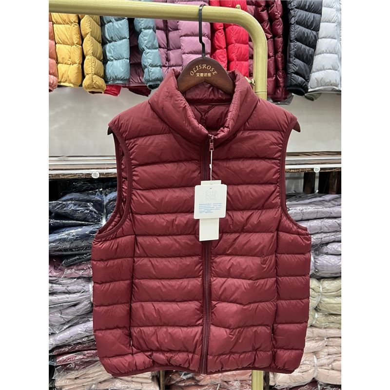 Youjia γυναικείο ελαφρύ γιλέκο με πούπουλα πάπιας, κοντό ύφος, εξωτερικό ύφασμα νάιλον, 86–90% πούπουλο πάπιας, στενή γραμμή, χειμώνας 2025