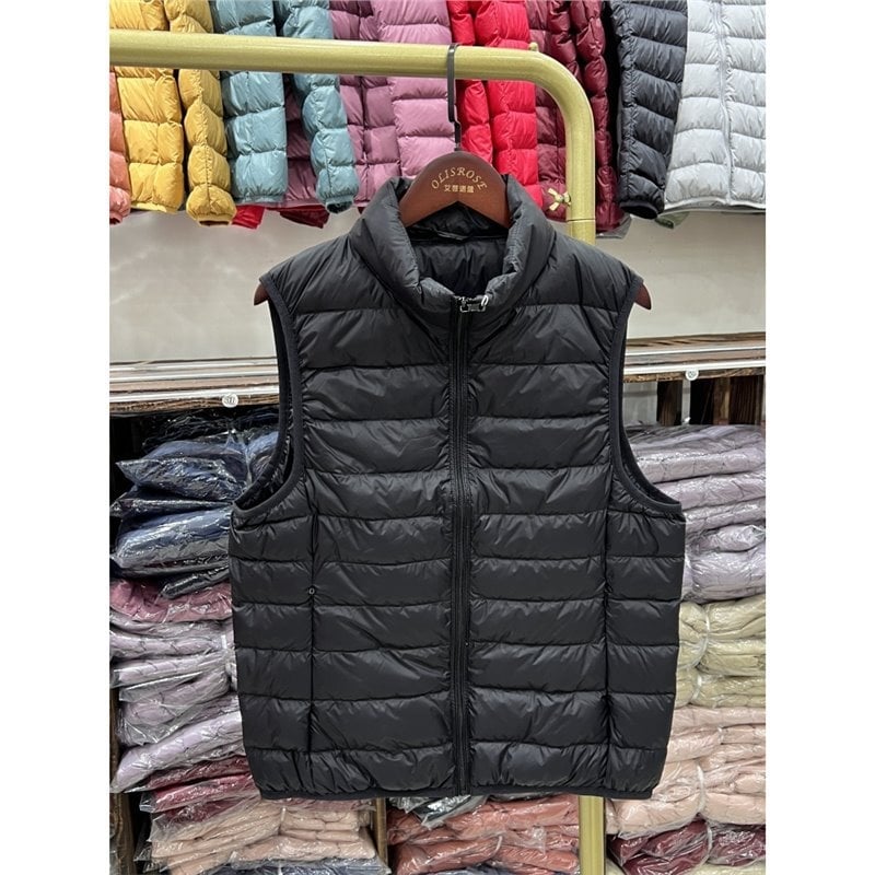 Youjia γυναικείο ελαφρύ γιλέκο με πούπουλα πάπιας, κοντό ύφος, εξωτερικό ύφασμα νάιλον, 86–90% πούπουλο πάπιας, στενή γραμμή, χειμώνας 2025