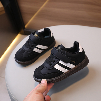 Adidași pentru copii cu Velcro, din piele sintetică, respirabili, antiderapant, talpă din cauciuc, unisex