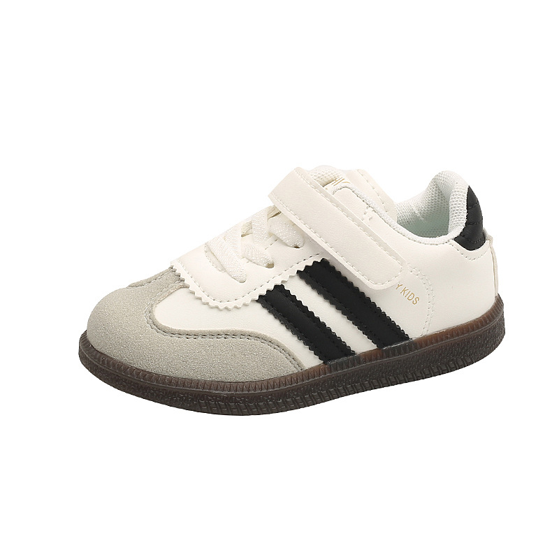 Adidași pentru copii cu Velcro, din piele sintetică, respirabili, antiderapant, talpă din cauciuc, unisex