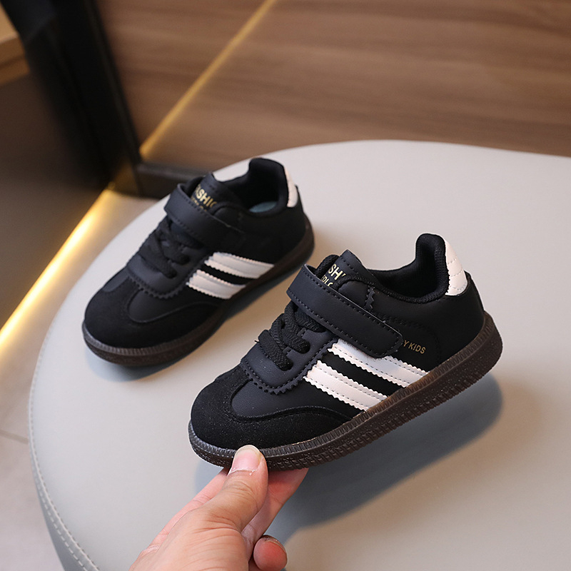 Adidași pentru copii cu Velcro, din piele sintetică, respirabili, antiderapant, talpă din cauciuc, unisex