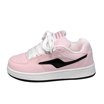 Adidași cu talpă subțire, partea superioară din piele microfibră, talpă joasă, închidere cu șireturi, stil coreean, respirabili și antiderapanti