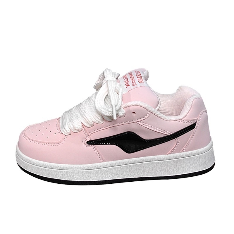 Adidași cu talpă subțire, partea superioară din piele microfibră, talpă joasă, închidere cu șireturi, stil coreean, respirabili și antiderapanti