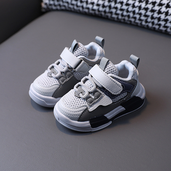 Pantofi de alergare pentru copii, cu exterior din plasă, închidere Velcro, respirabili, ușori, talpă EVA antiderapant